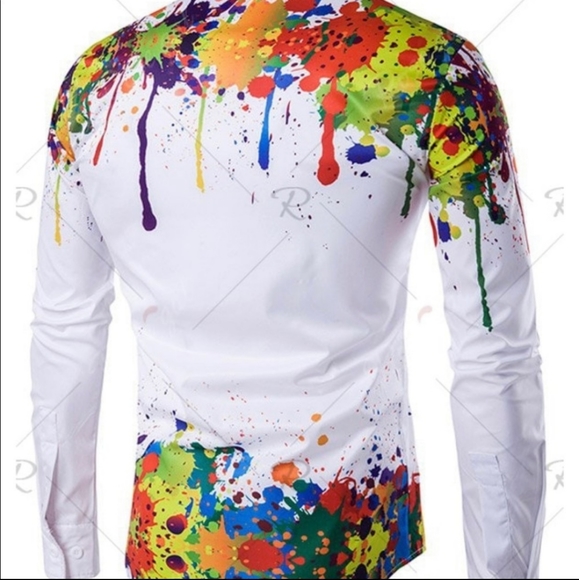 🤑 FINAL DROP! Paint Drip Button Up Shirt - Picture 2 of 10
